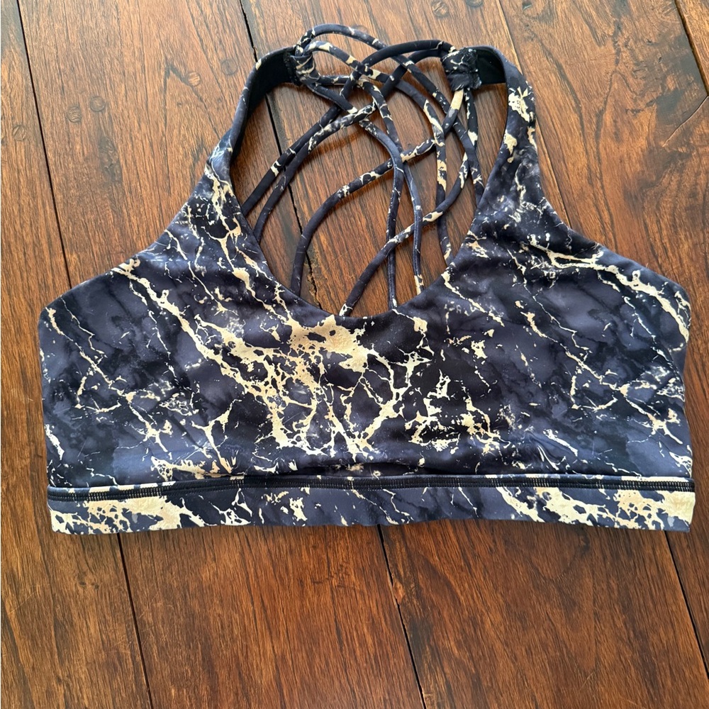 Constantly Varied Gear CVG Butterfly Back Sports Bra Black w/ Gold Marble  XL - Picture 5 of 7